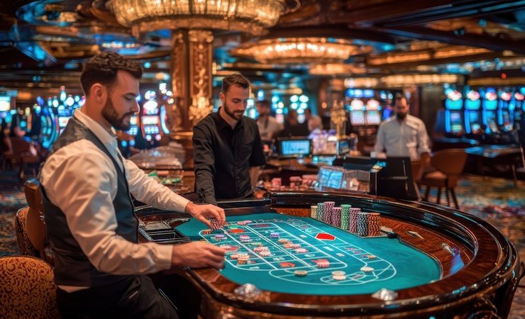 Berbagai meja live dealer di dewaraja88 dengan chat window aktif